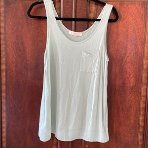 Ann Taylor Loft  tank with sheer bottom edging. Color: Mint. Size: Small.